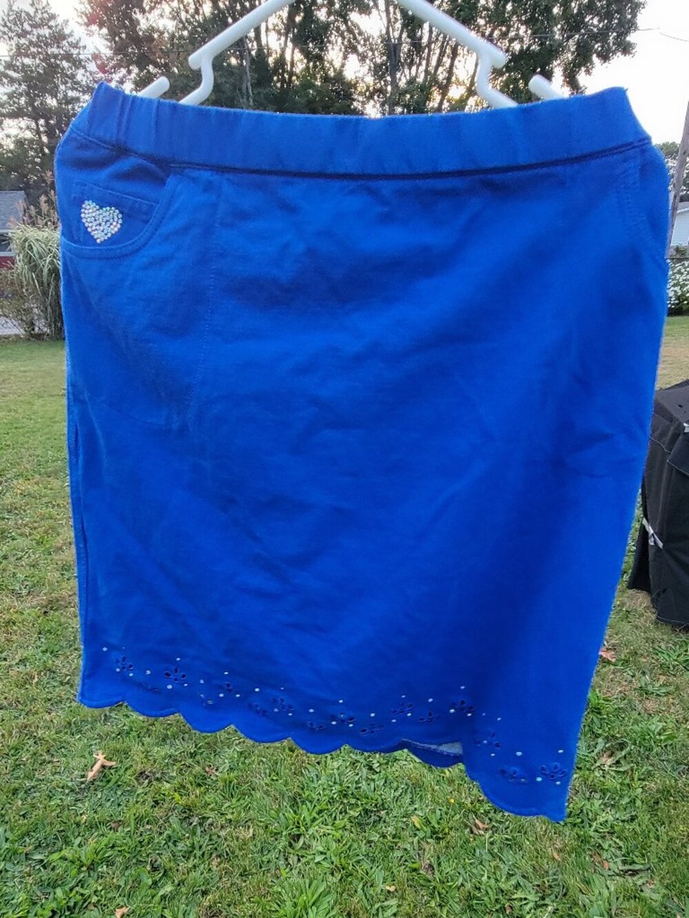 Blue embellished skort